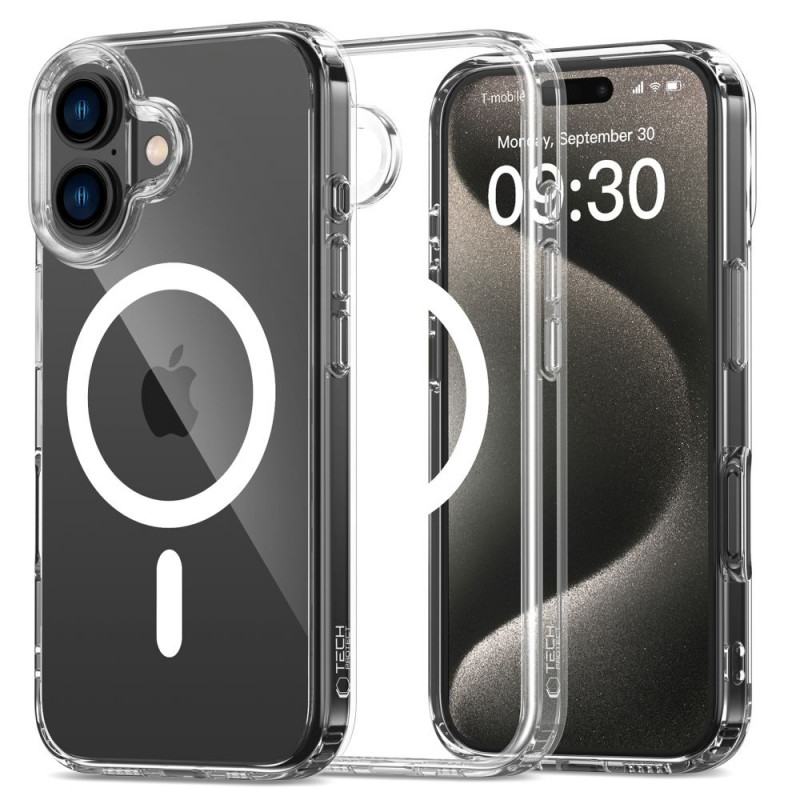 Funda Tech-Protect Flexair Hybrid MagSafe para Apple iPhone 16 Plus, transparente