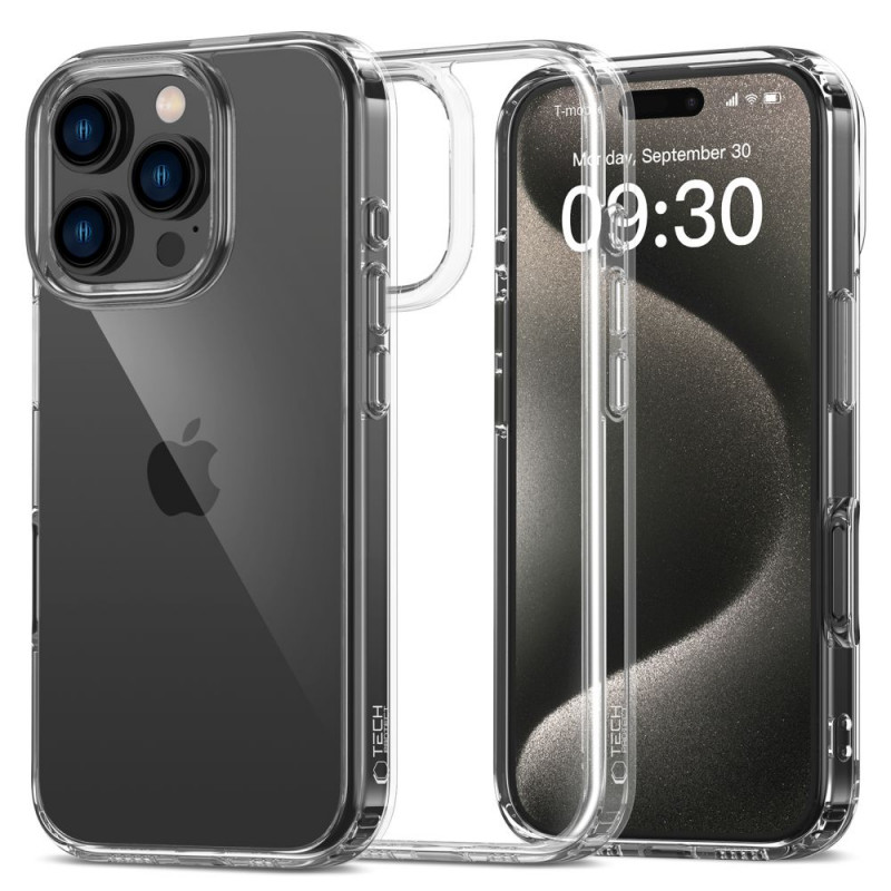 Funda Tech-Protect Flexair Hybrid para Apple iPhone 16 Pro, transparente