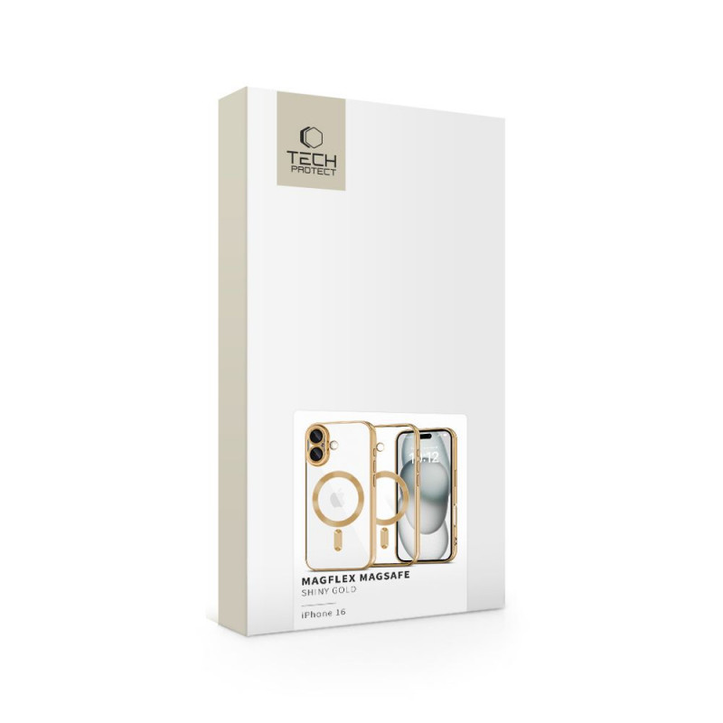 Funda MagSafe MagFlex Tech-Protect para Apple iPhone 16, dorado brillante