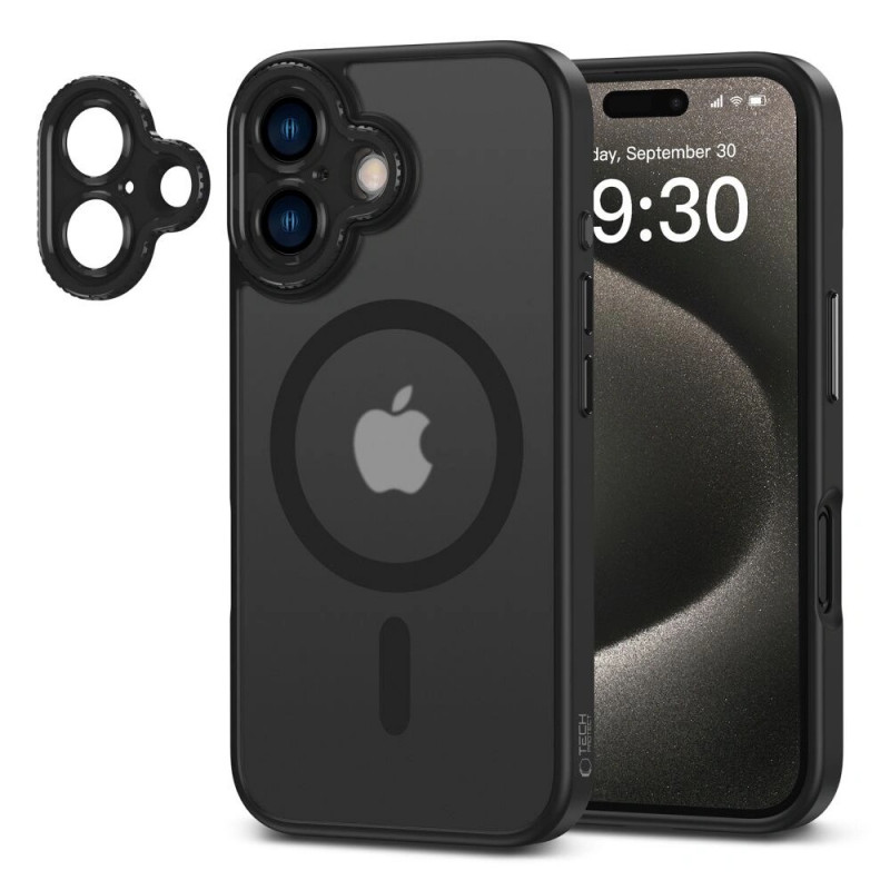 Funda MagSafe Tech-Protect MagCam para Apple iPhone 16, negro mate