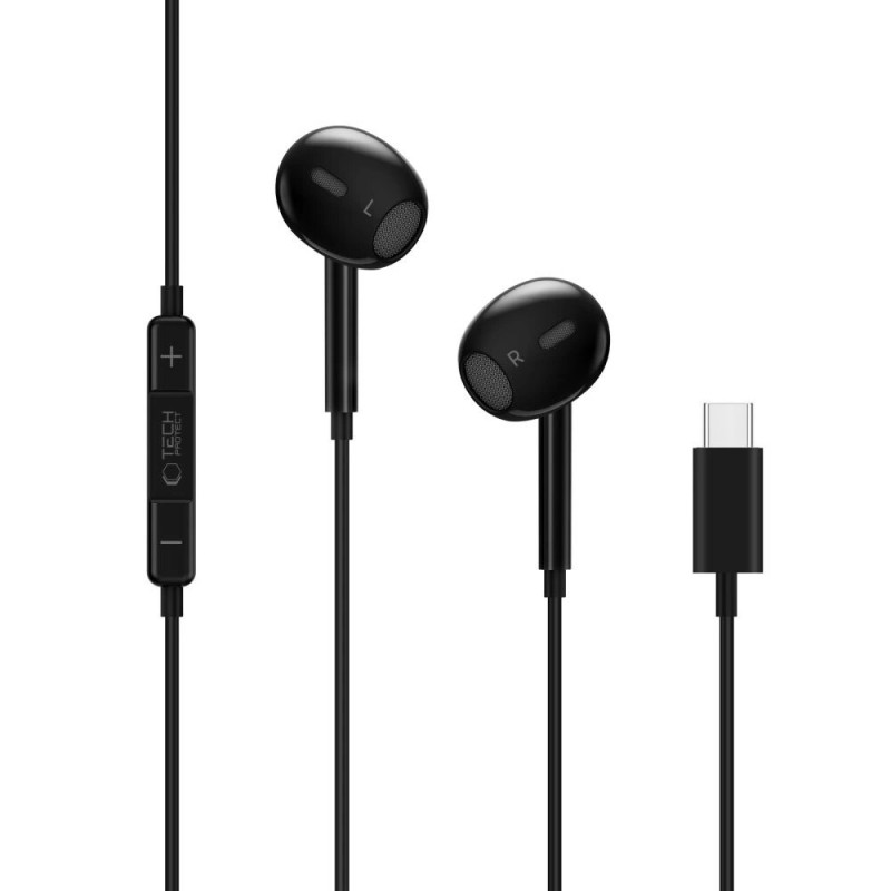 Auriculares con cable Tech-Protect Ultraboost Core G2 USB-C, negros