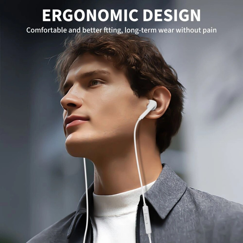 Auriculares con cable Tech-Protect Ultraboost Core G2 Mini Jack 3.5 mm, blancos