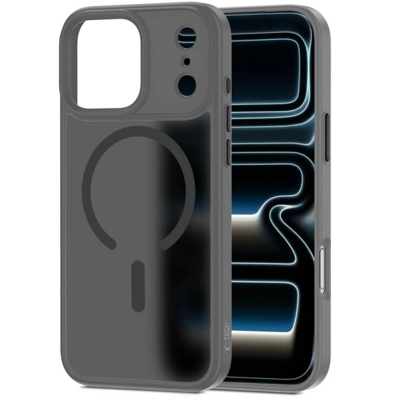 Funda MagSafe Tech-Protect Magmat para Apple iPhone 17 Pro, gris lápiz mate
