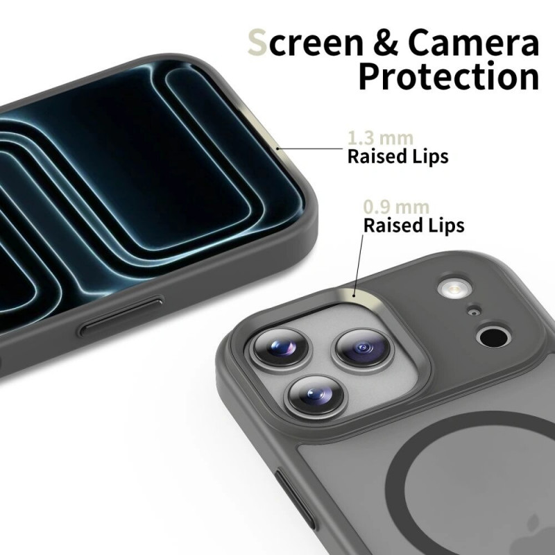 Funda MagSafe Tech-Protect Magmat para Apple iPhone 17 Pro Max, gris crayón mate