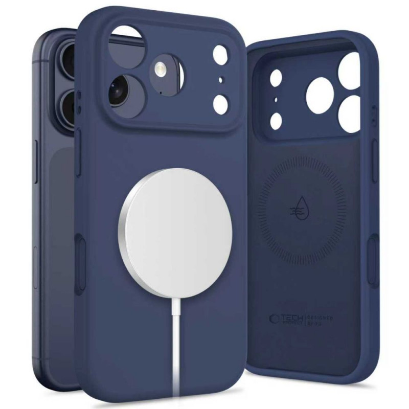 Funda Tech-Protect Silicone MagSafe para Apple iPhone 17 Pro, Deep Blue