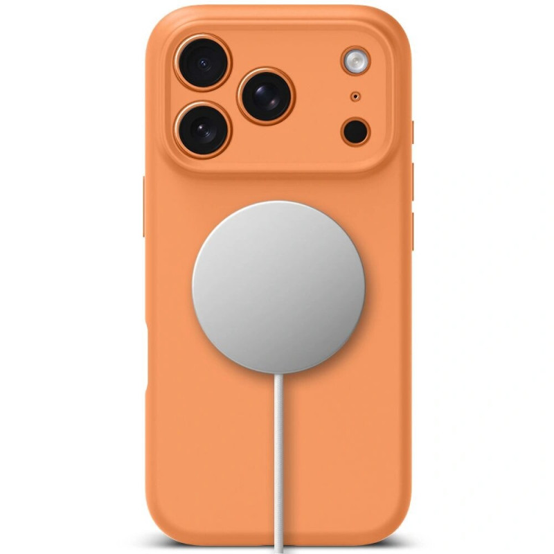 Funda Tech-Protect Silicone MagSafe para Apple iPhone 17 Pro Max, naranja cósmico