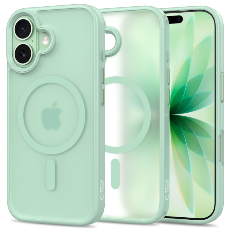Funda MagSafe Tech-Protect MagMat para Apple iPhone 17, verde salvia mate