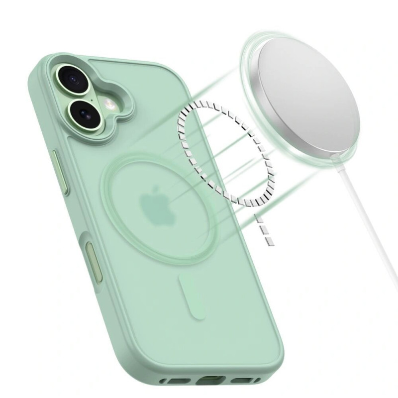 Funda MagSafe Tech-Protect MagMat para Apple iPhone 17, verde salvia mate