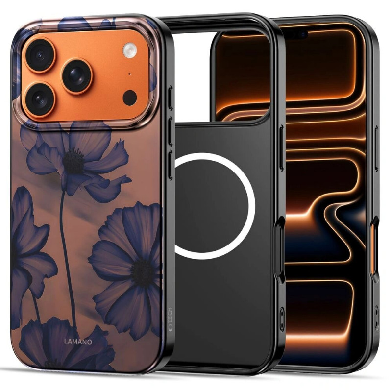 Funda Tech-Protect Lamano MagSafe para Apple iPhone 17 Pro Max, Velvet Night, marrón