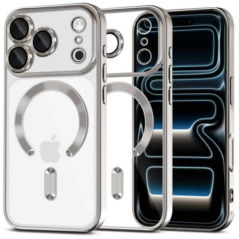 Funda MagSafe Tech-Protect MagFlex para Apple iPhone 17 Pro Max, plata brillante