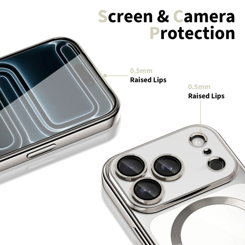 Funda MagSafe Tech-Protect MagFlex para Apple iPhone 17 Pro Max, plata brillante