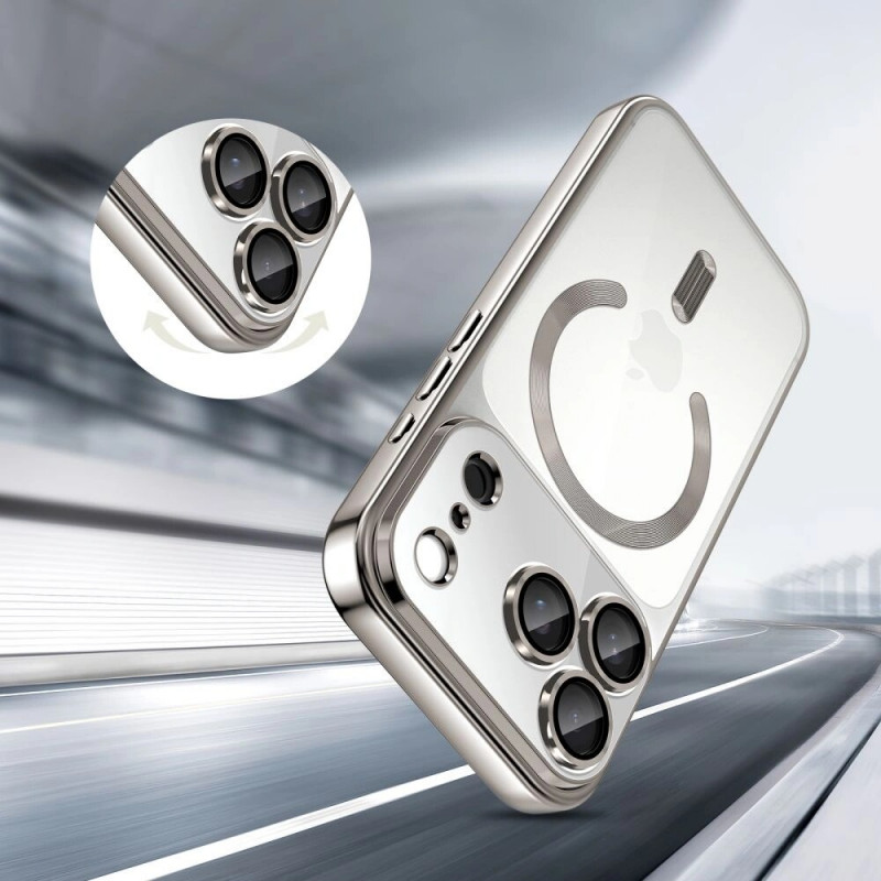 Funda MagSafe Tech-Protect MagFlex para Apple iPhone 17 Pro Max, plata brillante