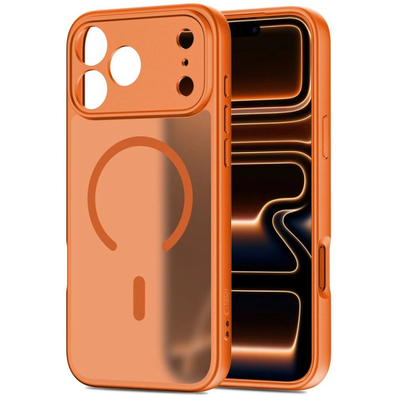 Funda MagSafe Tech-Protect BasicMag para Apple iPhone 17 Pro, naranja cósmico mate
