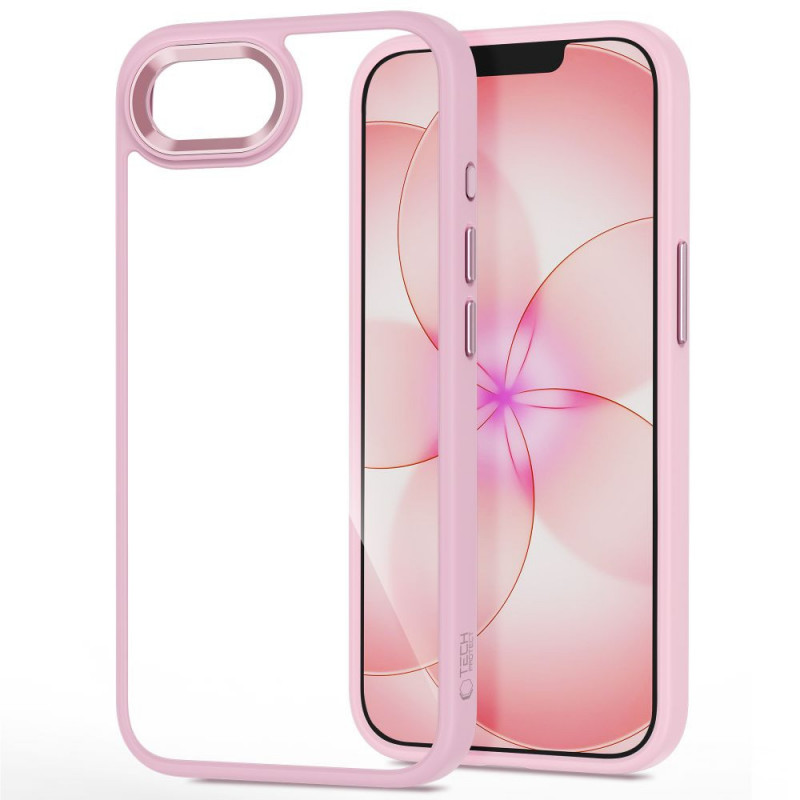 Funda Tech-Protect Magmat para Apple iPhone 16e / 17e, rosa suave/transparente