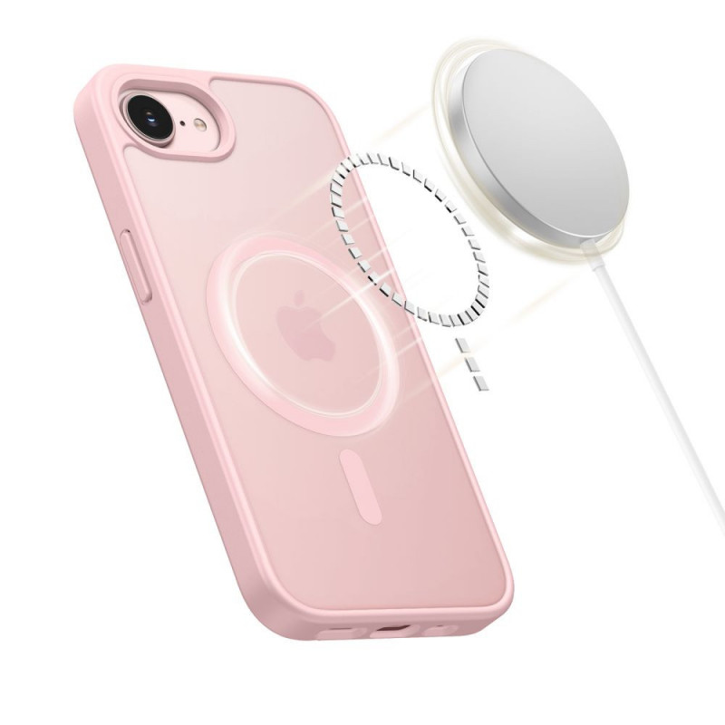 Funda MagSafe Tech-Protect BasicMag para Apple iPhone 16e / 17e, rosa suave mate
