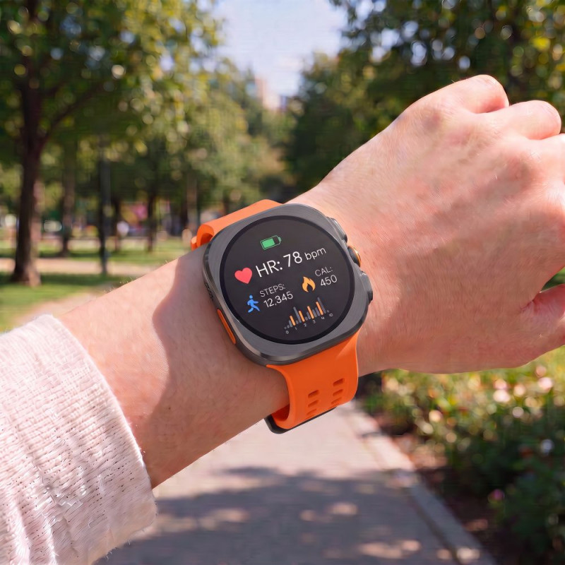 Correa de silicona Tech-Protect Silicone Air para Samsung Galaxy Watch Ultra 1 / 2 (2024-2026) 47 mm, naranja mandarina