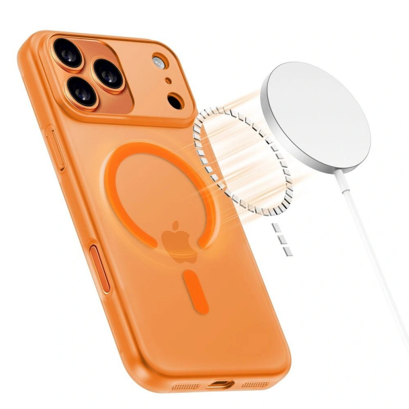 Funda Tech-Protect Magslim MagSafe para Apple iPhone 17 Pro, mate naranja cósmico