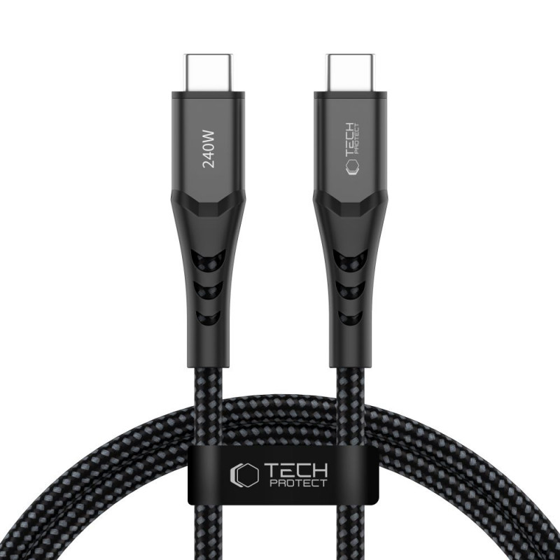 Cable USB-C a USB-C Tech-Protect Ultraboost UB11T PD 240W, 100 cm, Negro