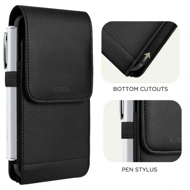 Funda tipo pistolera universal Tech-Protect SM75 para smartphones de 5,8-6,8 pulgadas, negra