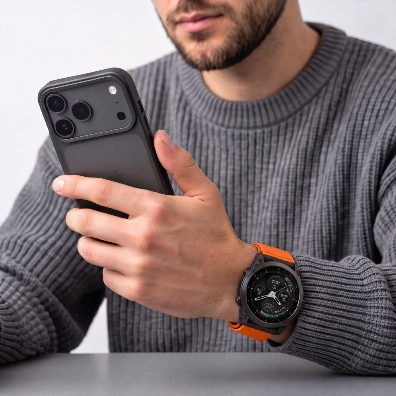 Correa de reloj Tech-Protect NylonLoop para Garmin Fenix 5X / 5X Plus / 6X / 6X Pro / 7X / 8 / 8 Pro / 9 / 9 Pro (51 mm), naranja señal