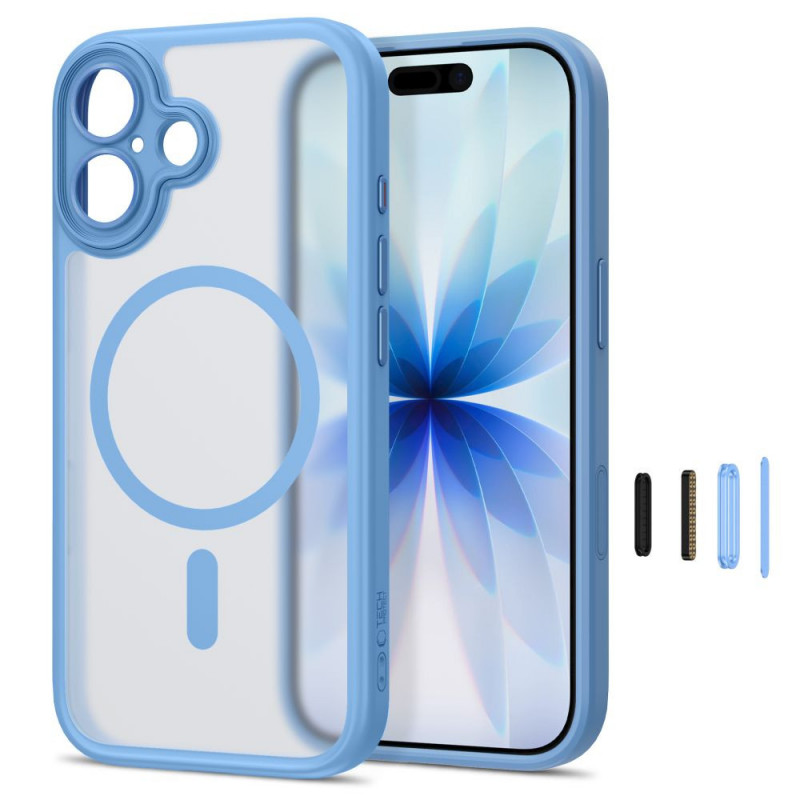Funda Tech-Protect MagPeak MagSafe CC para Apple iPhone 17, azul niebla mate