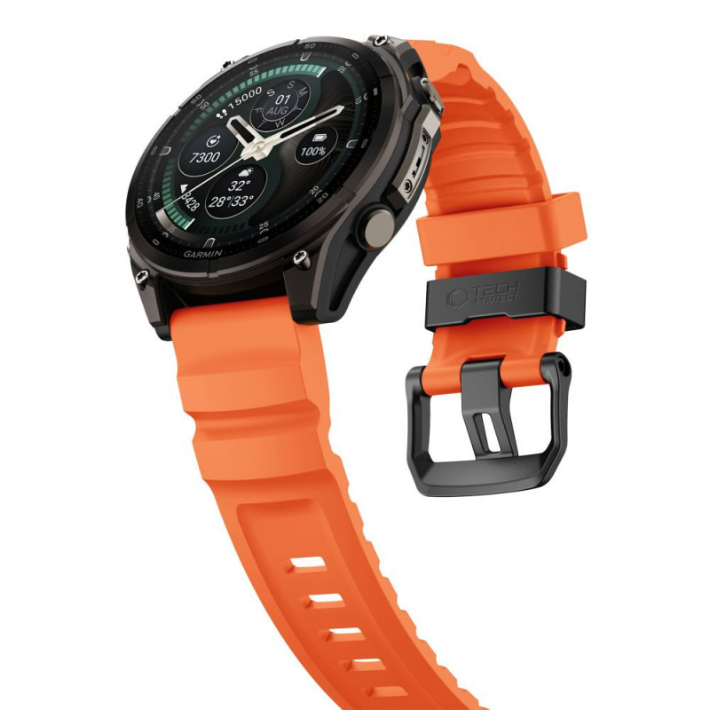 Correa de reloj Tech-Protect Motion Garmin Fenix 5X / 5X Plus / 6X / 6X Pro / 7X / 8 / 8 Pro / 9 / 9 Pro (51 mm), naranja señal