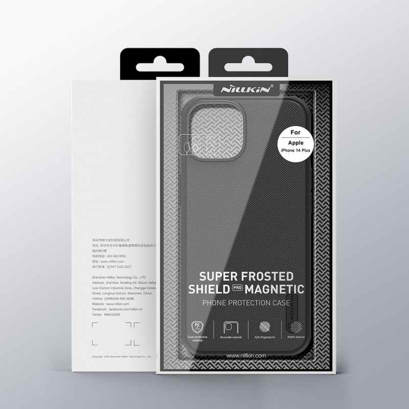 Funda Nillkin Super Frosted Shield Pro Magnetic MagSafe para Apple iPhone 14 Plus / 15 Plus, negra