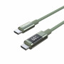 Cable USB-C a USB-C Choetech XCC-1068 PD 60W con pantalla, 1,2 m, verde