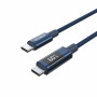 Cable USB-C a USB-C Choetech XCC-1068 PD 60W con pantalla, 1,2 m, azul