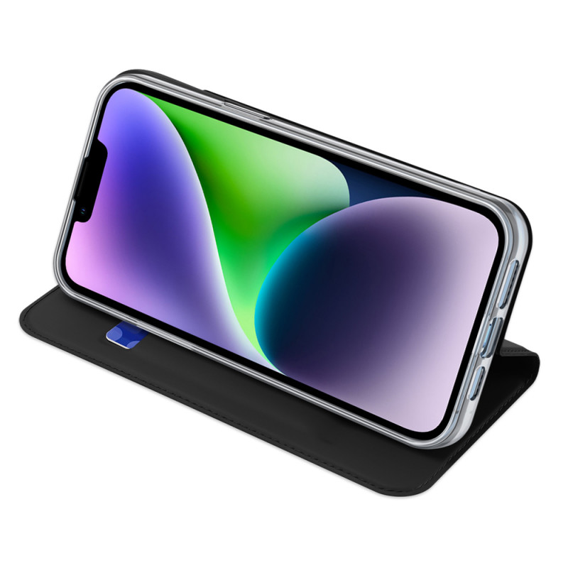 Funda tipo cartera con tapa Dux Ducis Skin Pro para Apple iPhone 15 Plus, negra