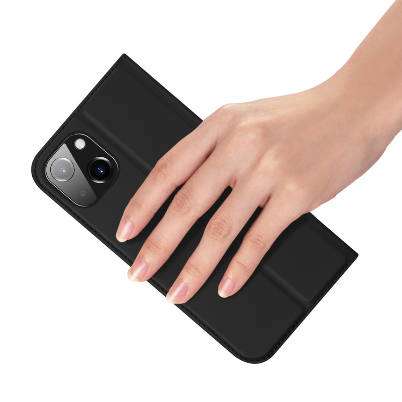 Funda tipo cartera con tapa Dux Ducis Skin Pro para Apple iPhone 15 Plus, negra
