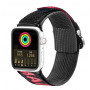 Correa de nylon Dux Ducis Outdoor Version para Apple Watch Ultra, SE, 8, 7, 6, 5, 4, 3, 2, 1 (49, 45, 44, 42 mm), negra y roja