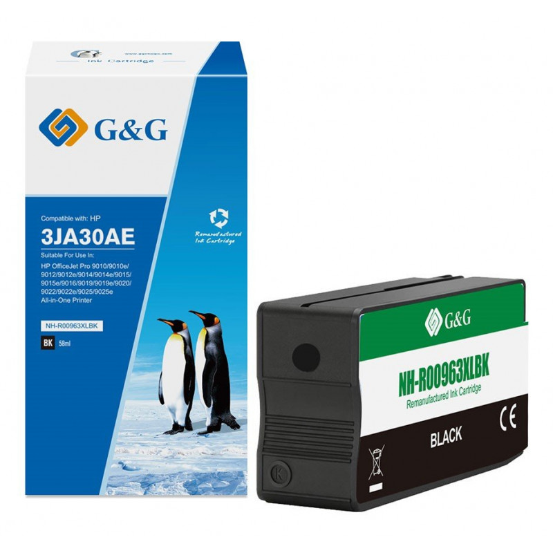 Cartucho de tinta compatible G&G para HP 963XL / 3JA30AE, negro XL (19399)