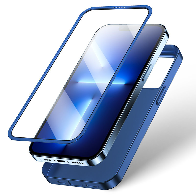 Funda completa 360 Joyroom + cristal templado para Apple iPhone 13 Pro Max, JR-BP928, azul