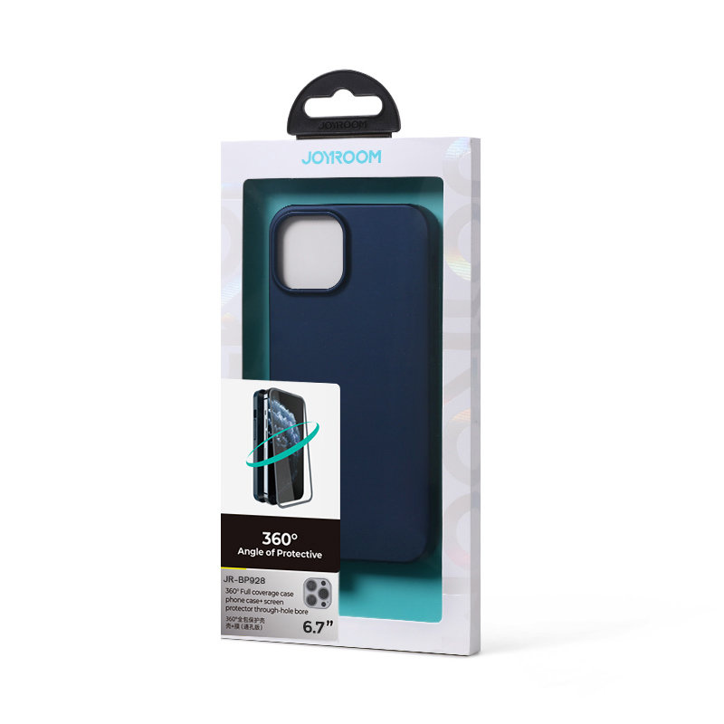 Funda completa 360 Joyroom + cristal templado para Apple iPhone 13 Pro Max, JR-BP928, azul