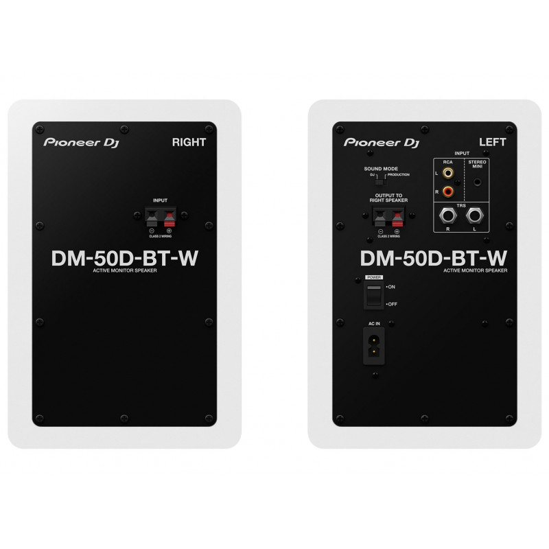 Monitor de estudio activo Pioneer DJ DM-50D-BT-W, 3.4", 25 W (1 par), blanco