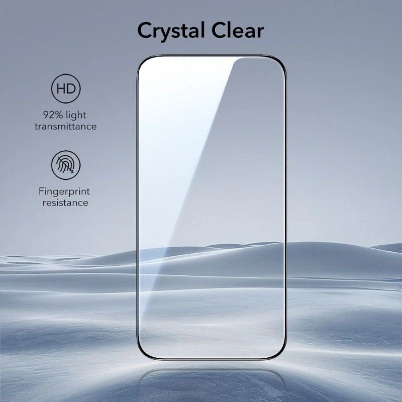 Protector de pantalla de cristal templado ESR UltraFit para Apple iPhone 17 Pro Max / 18 Pro Max, ESR925, transparente (2 uds.)