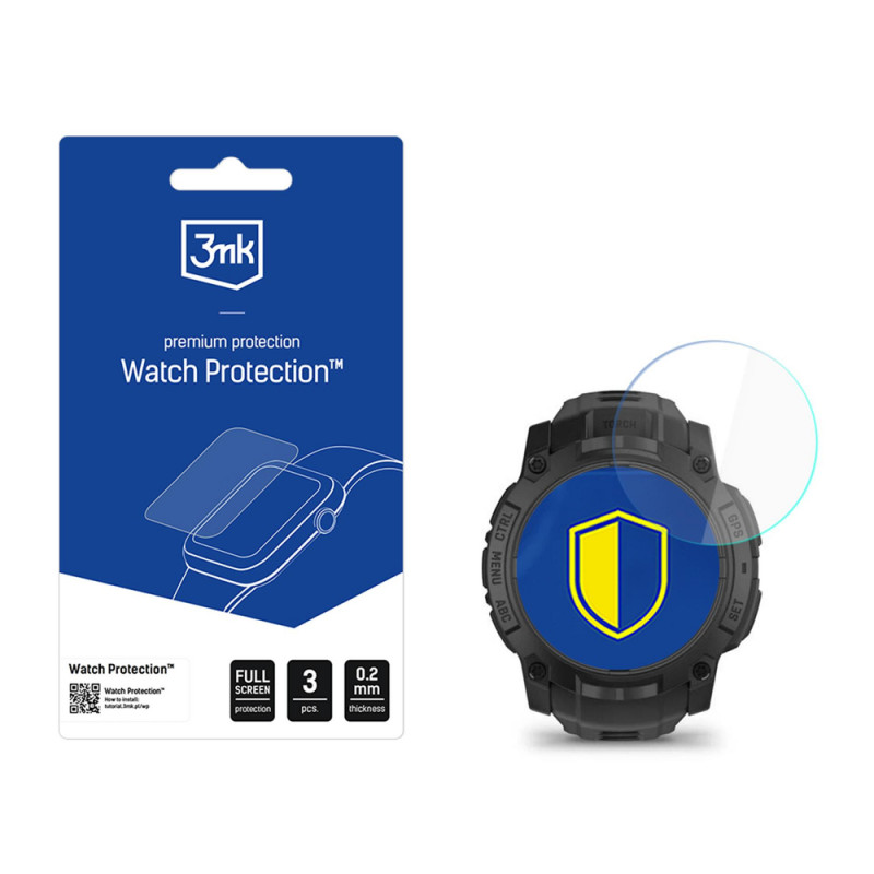 Protector de pantalla híbrido 3MK FlexibleGlass Watch Garmin Instinct 3 Tactical Edition 50 mm