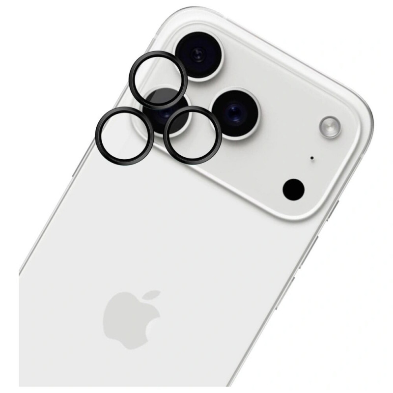Cristal protector para lente de cámara 3MK HARDY Lens Protection Pro para Apple iPhone 17 Pro / 17 Pro Max, negro