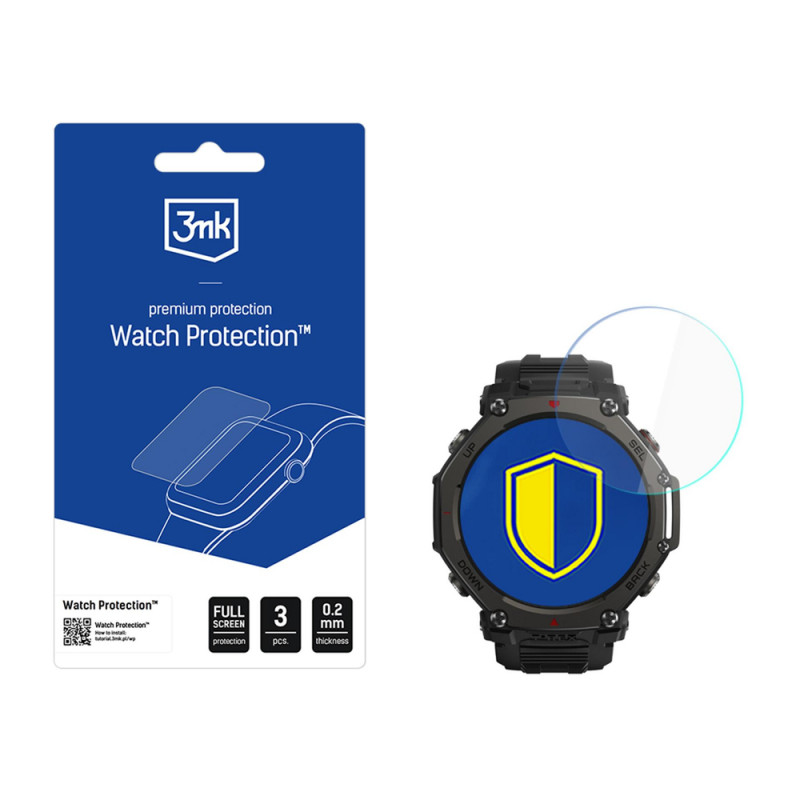 Protector de pantalla híbrido 3mk FlexibleGlass Watch para Amazfit T-Rex 3 Pro 44 mm