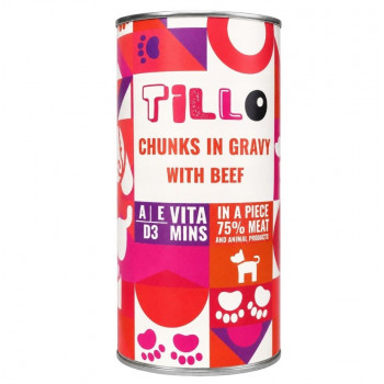 Comida húmeda para perros TILLO Chunks in gravy Beef, 1250 g