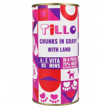 Comida húmeda para perros TILLO Chunks in gravy Lamb, 1250 g