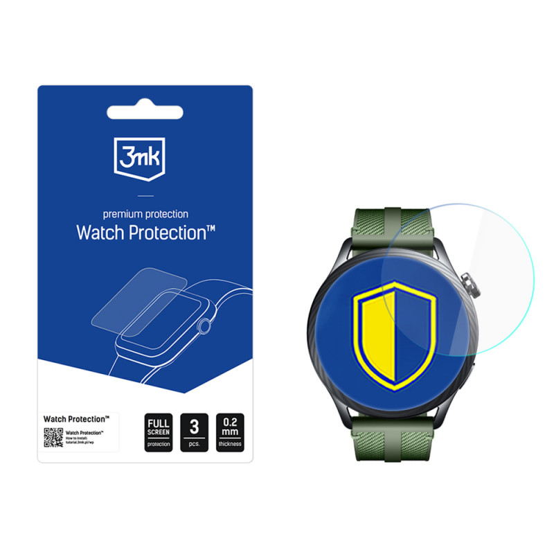 Protector de pantalla de cristal híbrido 3MK FlexibleGlass Watch para Xiaomi Watch S5 46 mm