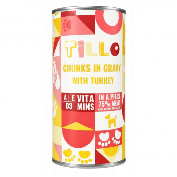 Comida húmeda para perros TILLO Chunks in gravy Turkey, 1250 g