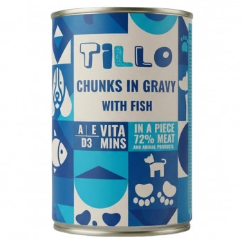 Comida húmeda para perros TILLO Chunks in gravy Fish, 415 g