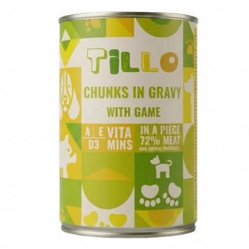 Comida húmeda para perros TILLO Chunks in gravy Game, 415 g