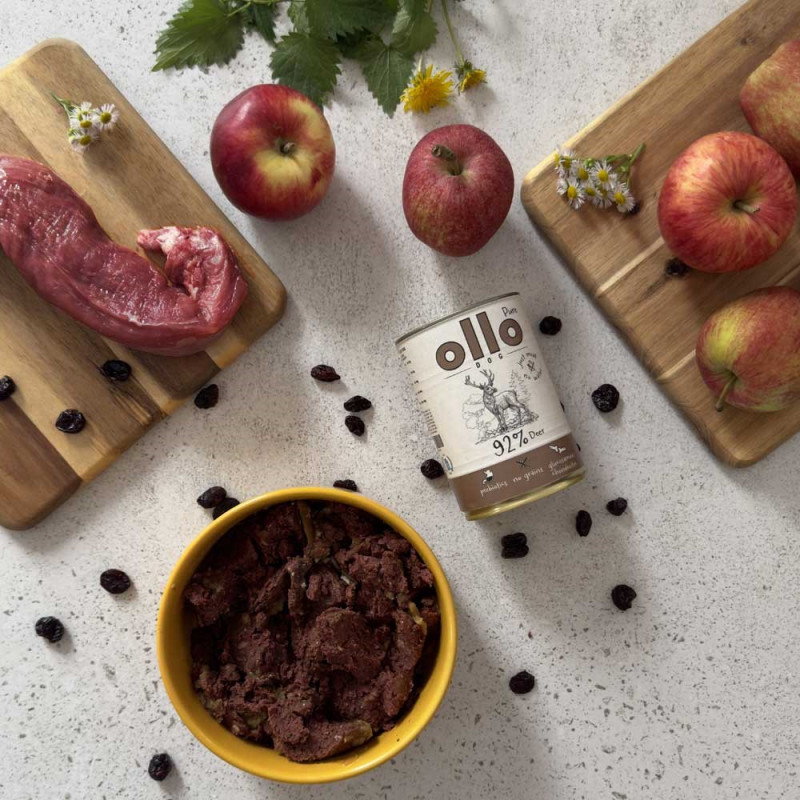 Comida húmeda para perros OLLO Pure Deer, 850 g