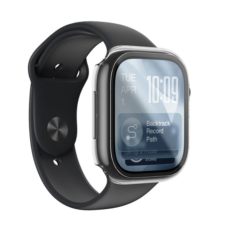 Protector de pantalla de cristal AmazingThing Radix FullGuard con funda para Apple Watch Series 11 46 mm, transparente