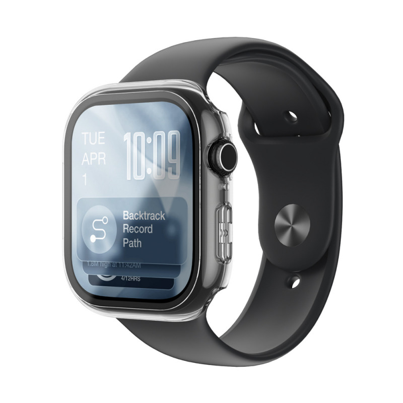 Protector de pantalla de cristal AmazingThing Radix FullGuard con funda para Apple Watch Series 11 46 mm, transparente