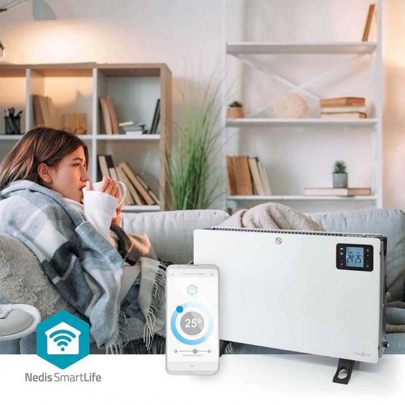 Calefactor eléctrico Nedis SmartLife HTCO50WTW, 2000 W, blanco
